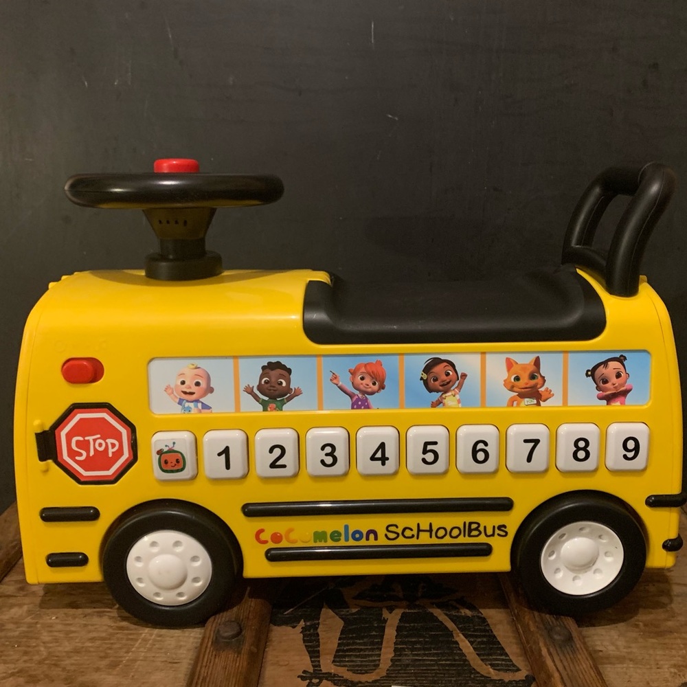 CoComelon School Bus Ride-on with Letters,Numbers, & Music